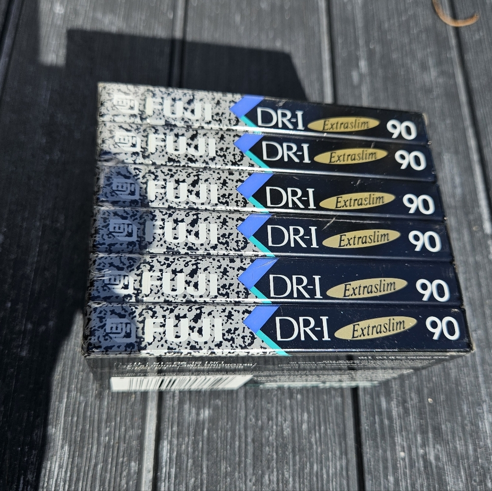 6 Blank 90 Min Fuji Extraslim DR-I Type I Normal Cassette Tapes New! Sealed!